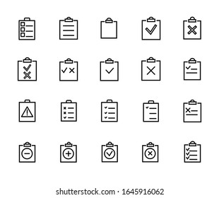 Clipboards Vector Line Icons Isolated
