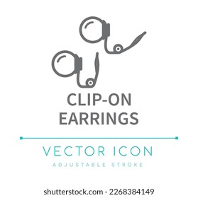 Clip-On Earrings Jewelry Vector Line Icon