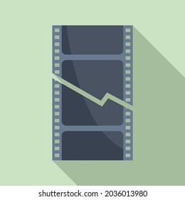 Clipfilm-Symbol, flacher Vektorgrafik. Video schneiden. Scheren bearbeiten