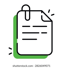 Clipped paper icon, editable vector