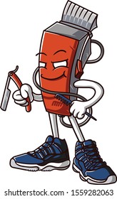 
Clipper illustration. funny characters. Clipper characters are commonly used for barbershop design assets.