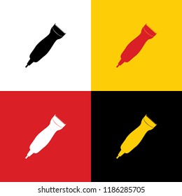Clipper sign illustration. Vector. Icons of german flag on corresponding colors as background.