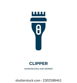 clipper vector icon. clipper, equipment, collection filled icons from flat hairdressing and barber shop concept. Isolated black glyph icon, vector illustration symbol element for web design and mobile