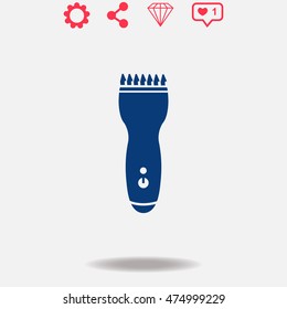 Clipper vector icon on grey background.