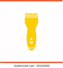 Clipper vector yellow icon on white background. Clipper symbol stock bitmap illustration. Business picture.