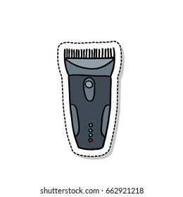 clippers hair doodle icon, sticker