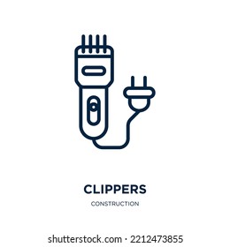clippers icon from construction collection. Thin linear clippers, clipper, tool outline icon isolated on white background. Line vector clippers sign, symbol for web and mobile