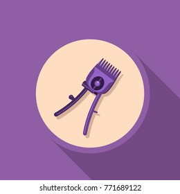 clipper's icon with a flat shadow on a purple background