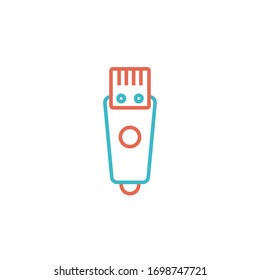 clippers icon vector illustration two color line style design. isolated on white background