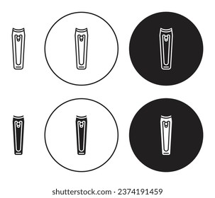 Clippers line icon set. Nail scissors icon in black color for ui designs.