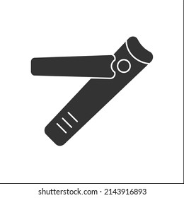 Clippers nail glyph icon. Hand tools. Clippers for cutting nails. Manicure and pedicure concept.Filled flat sign. Isolated silhouette vector illustration