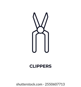 clippers  outline icon. Linear vector from construction concept. Thin line clippers  icon isolated on white background