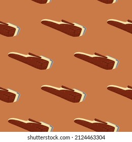 Clippers seamless pattern on. Vintage barber shops elements in doodle style. Hand drawn repeat texture for fabric, wallpaper, textile, print, wrapping paper. Vector illustration.