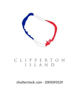 Clipperton island flag map isolated on white background.