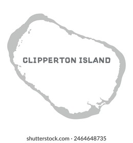 Ilustración del mapa del Vector de la isla de Clipperton, silueta del mapa del país. Ilustración vectorial plana. Mapa geográfico para diseño