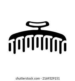 Clipping Hair Pin Glyph Icon Vector. Clipping Hair Pin Sign. Isolated Symbol Illustration