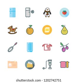 clipping icon set. vector set about cube, orange, grapes and towels icons set. - Powered by Shutterstock - Get 15% off with code: PIKWIZARD15