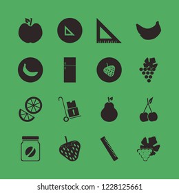 clipping icon. clipping vector icons set strawberry, cherry, apple and orange