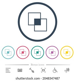 Clipping mask tool flat color icons in round outlines. 6 bonus icons included.