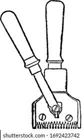 Clipping Shears, vintage engraved illustration.