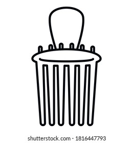 Clips barrette icon. Outline clips barrette vector icon for web design isolated on white background