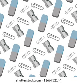 clips with eraser and sharpener tools background