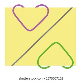 clips in the form of hearts in the form of percentages. vector illustration