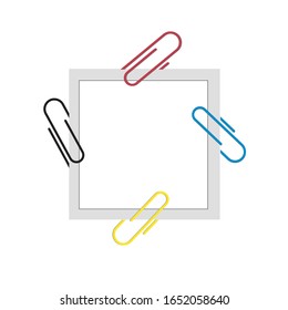 Clips holding a sheet of paper. Mock up to edit.