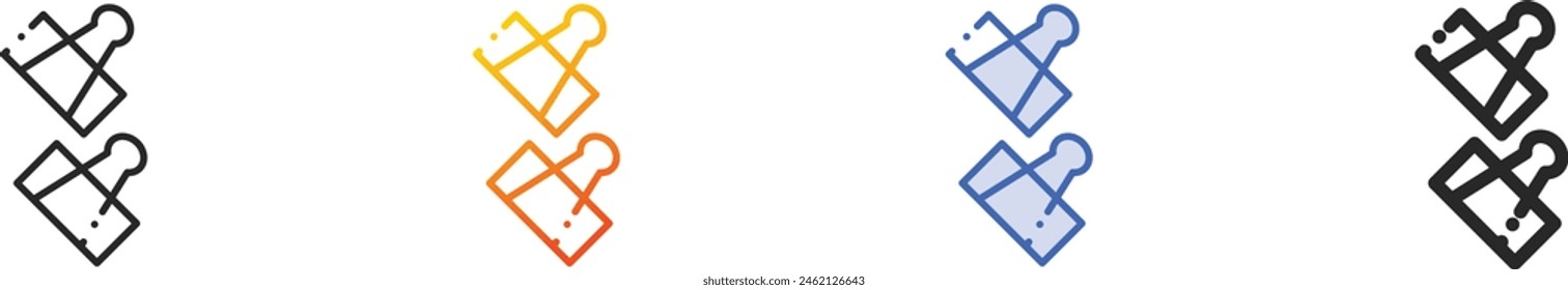 clips icon.Thin Linear, Gradient, Blue Stroke and bold Style Design Isolated On White Background