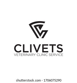 clivets logo, geometric horse for veterinary clinic service