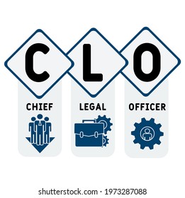 CLO - Chief Legal Officer acronym. business concept background.  vector illustration concept with keywords and icons. lettering illustration with icons for web banner, flyer, landing pag