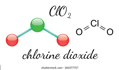 ClO2 Chlorine Dioxide 3d Molecule Isolated On White