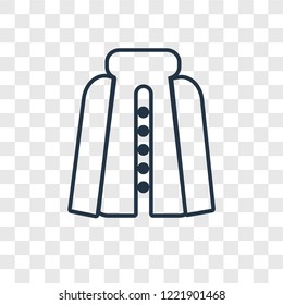 Cloak concept vector linear icon isolated on transparent background, Cloak concept transparency concept in outline style