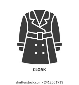 Cloak flat glyph icon. Vector illustration.