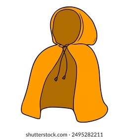 Cloak illustration hand drawn isolated vector