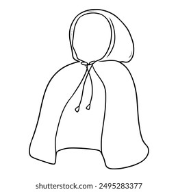 Cloak illustration hand drawn Outline isolated vector