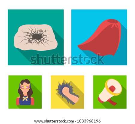 Cloak, red, clothes, and other web icon in flat style. Super, strength, girl, icons in set collection.