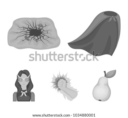 Cloak, red, clothes, and other web icon in flat style. Super, strength, girl, icons in set collection.