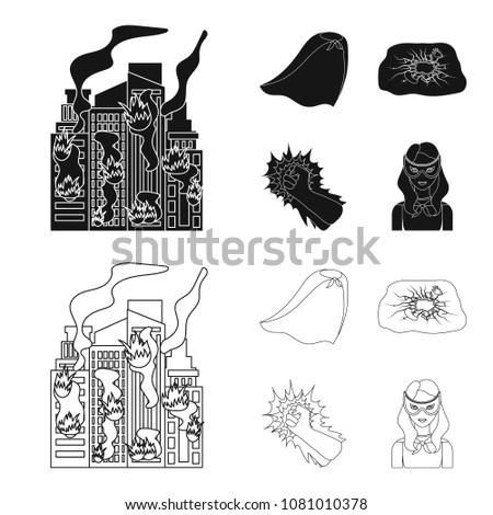Cloak, red, clothes, and other web icon in flat style. Super, strength, girl, icons in set collection.