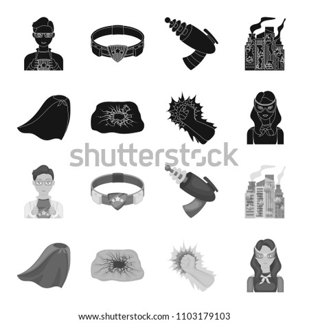 Cloak, red, clothes, and other web icon in flat style. Super, strength, girl, icons in set collection.
