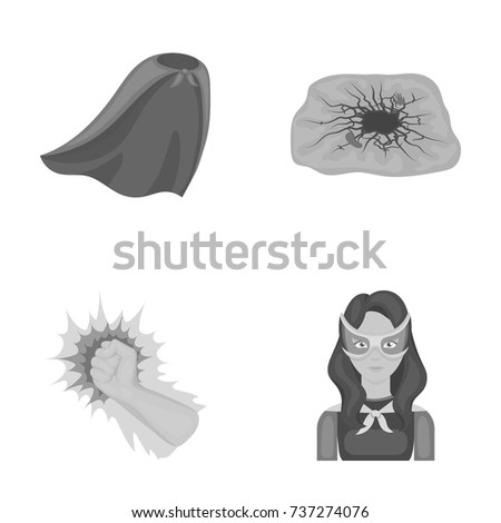 Cloak, red, clothes, and other web icon in flat style. Super, strength, girl, icons in set collection.