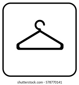 Cloak Room Sign White. Vector.