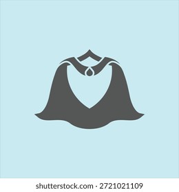 cloak shield hero concept logo design vector template