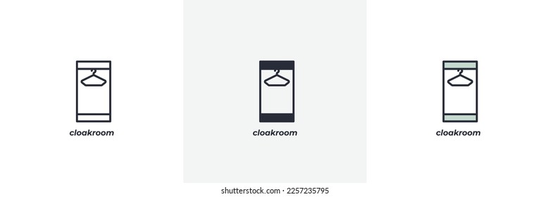 cloakroom icon. Line, solid and filled outline colorful version, outline and filled vector sign. Idea Symbol, logo illustration. Vector graphics