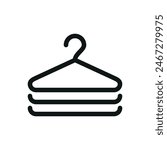 Cloakroom isolated icon, clothes hangers vector symbol with editable stroke