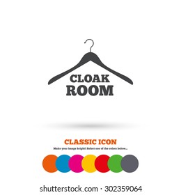 Cloakroom Sign Icon Hanger Wardrobe Symbol Stock Vector (Royalty Free ...