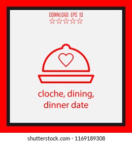 cloche, dining, dinner date vector icon