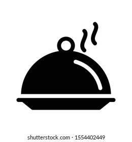 cloche dish vector glyph flat icon