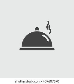 Cloche Food Plate Vector Illustration. Cloche Icon.