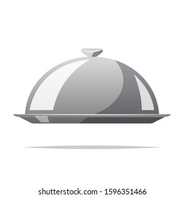 Cloche food serving cover vector isolated illustration